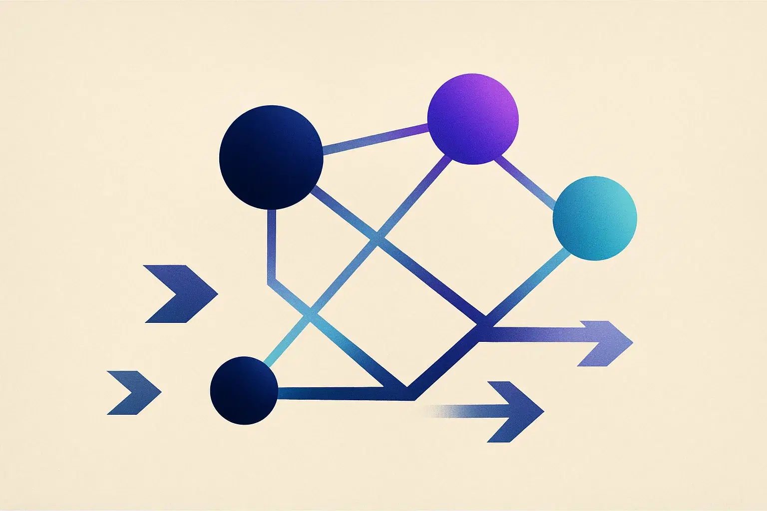 A constellation of distinct AI platform archetypes — agent-native, developer-first, enterprise, and no-code builder — arranged as interconnected nodes with pathways guiding different team types toward their ideal match