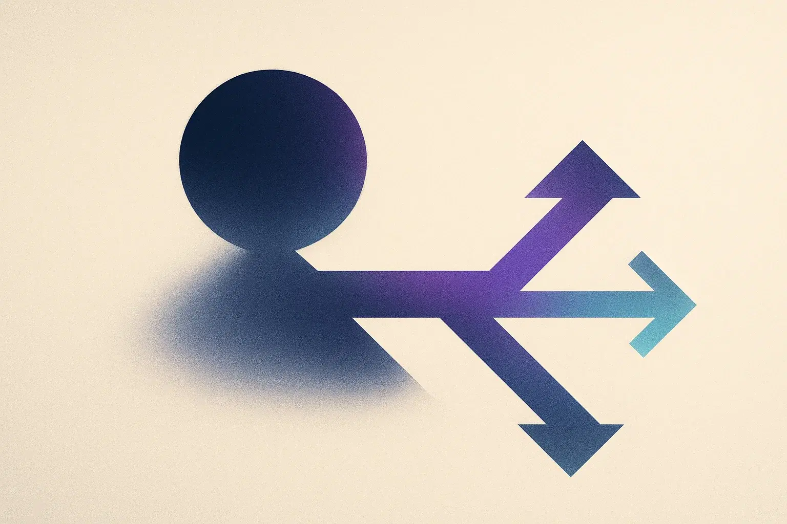 A thoughtful decision point branching into considered paths