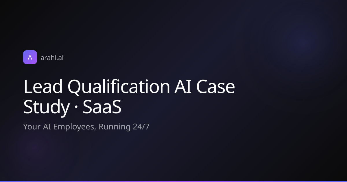 Lead Qualification AI Case Study · SaaS | Arahi AI